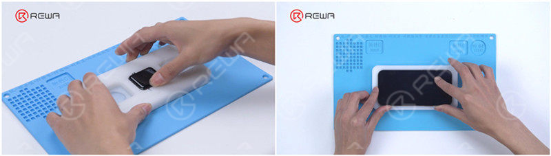 Put the phone and watch into the mold respectively and prepare for waterproofing.